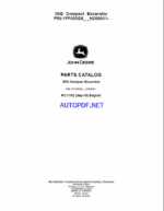 John Deere 50G Compact Excavator Parts Catalog (PC11192)