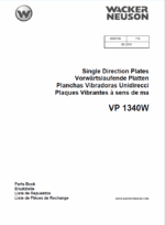 Wacker Neuson VP1340W Single Direction Plates Parts Manual