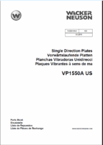 Wacker Neuson VP1550A US Single Direction Plates Parts Manual