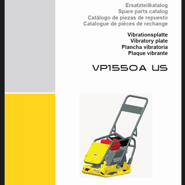 Wacker Neuson VP1550A US Vibratory Plate Parts Manual