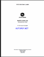 John Deere 319D Compact Track Loader Parts Catalog