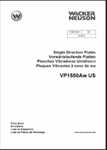 Wacker Neuson VP1550Aw US Single Direction Plates Parts Manual