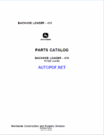 John Deere 410 BACKHOE LOADER Parts Catalog