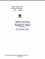 John Deere 460D CABLE AND GRAPPLE SKIDDER Parts Catalog (S.N. -604613)