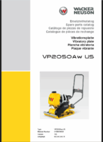 Wacker Neuson VP2050Aw US Vibratory Plate Parts Manual