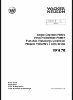Wacker Neuson VPH70 Single Direction Plates Parts Manual