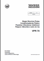 Wacker Neuson VPR70 Single Direction Plates Parts Manual