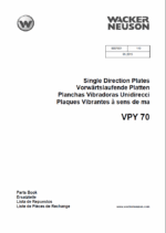 Wacker Neuson VPY 70 Single Direction Plates Parts Manual