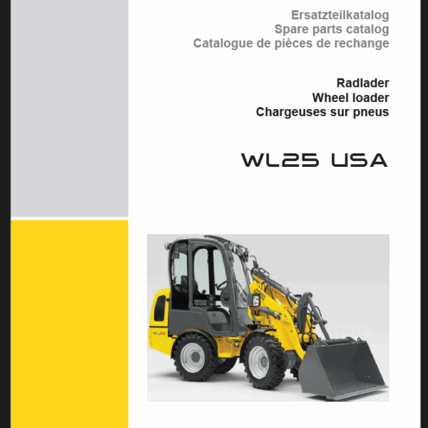 Wacker Neuson WL25 USA Wheel Loader Parts Manual