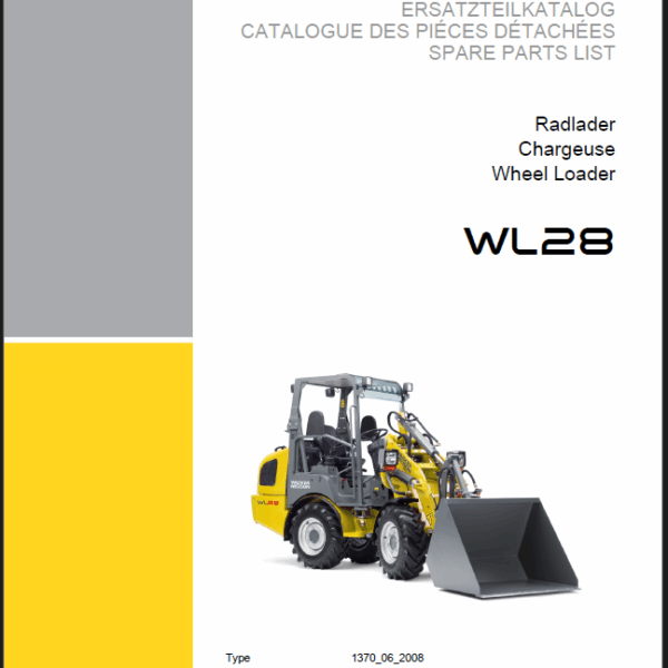 Wacker Neuson WL28 Loader Parts Manual