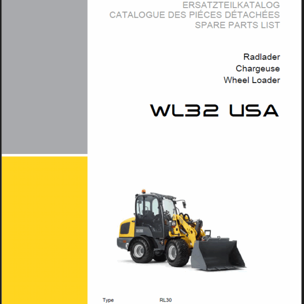 Wacker Neuson WL32 USA Loader Parts Manual