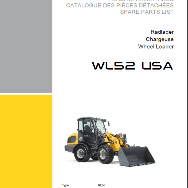 Wacker Neuson WL52 USA Wheel Loader Parts Manual