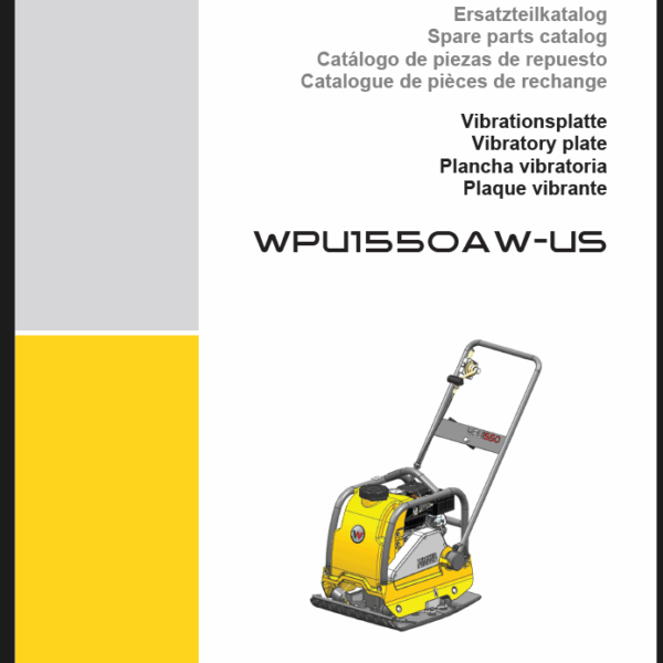 Wacker Neuson WPU1550AW-US Vibratory Plates Parts Manual