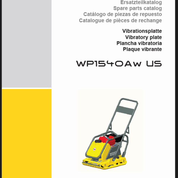 Wacker Neuson WP1540Aw US Vibratory Plate Parts Manual