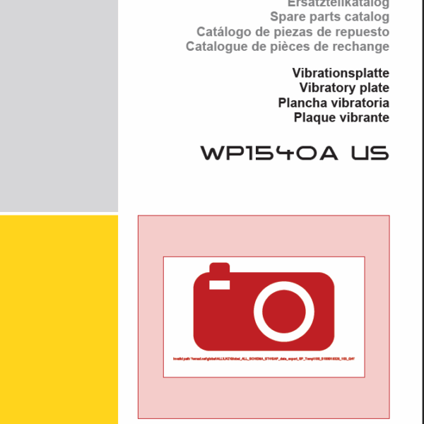 Wacker Neuson WP1540A US Vibratory Plate Parts Manual
