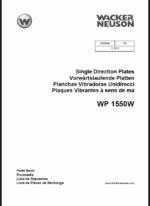 Wacker Neuson WP 1550W Single Direction Plates Parts Manual
