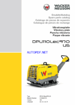 Wacker Neuson DPU110Lec970 US Vibratory Plate Parts Manual