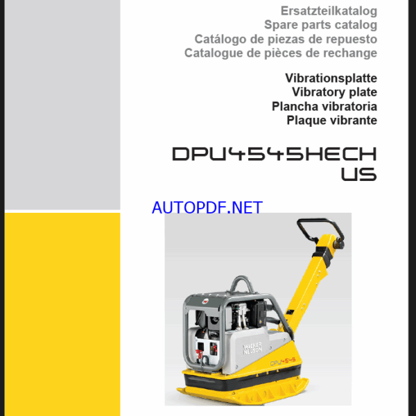 Wacker Neuson DPU4545HECH US Vibratory Plate Parts Manual