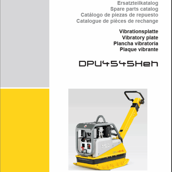 Wacker Neuson DPU4545Heh Vibratory Plate Parts Manual