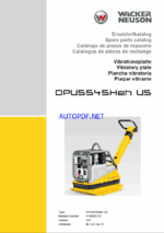 Wacker Neuson DPU5545Heh US Vibratory Plate Parts Manual