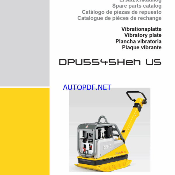 Wacker Neuson DPU5545Heh US Vibratory Plate Parts Manual