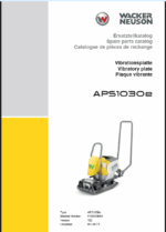 Wacker Neuson APS1030e Vibratory Plate Parts Manual