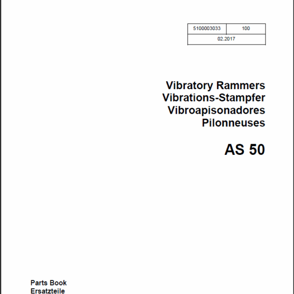Wacker Neuson AS50 Vibratory Rammers Parts Manual