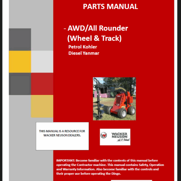 Wacker Neuson AWD All Rounder (Wheel & Track) Operation, Maintenance and Parts Manual