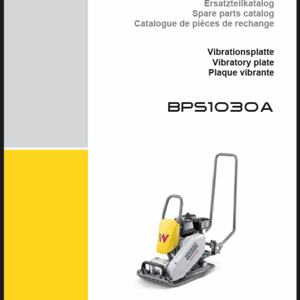 Wacker Neuson BPS1030A Vibratory Plate Parts Manual