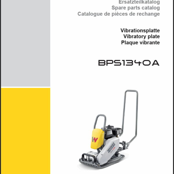 Wacker Neuson BPS1340A Vibratory Plate Parts Manual
