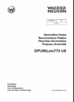 Wacker Neuson DPU90Lem770 US Reversible Plates Parts Manual