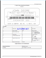 John Deere 50G Compact Excavator Parts Catalog (PC11192)