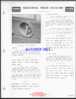 Clark Clarklift CFY 40B Maintenance Manual and Parts Book (Model 1610895)