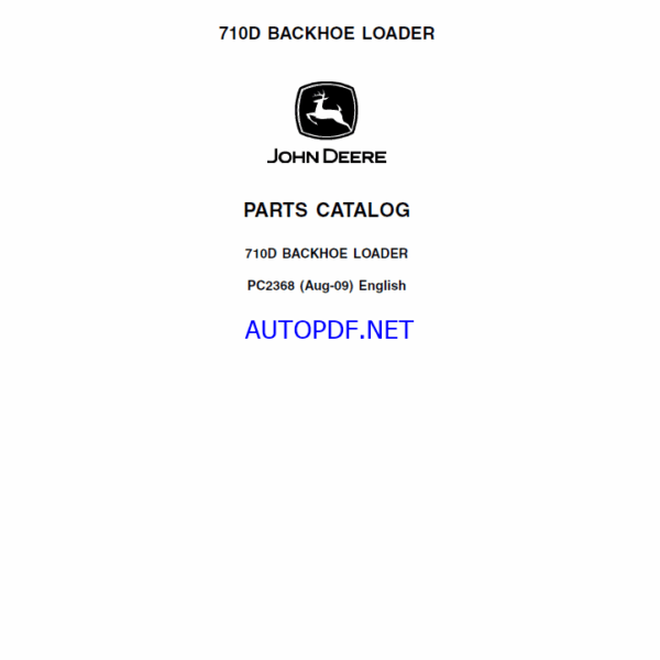 John Deere 710D BACKHOE LOADER Parts Catalog