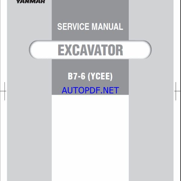 YANMAR B7-6 (YCEE) Crawler excavators SERVICE MANUAL