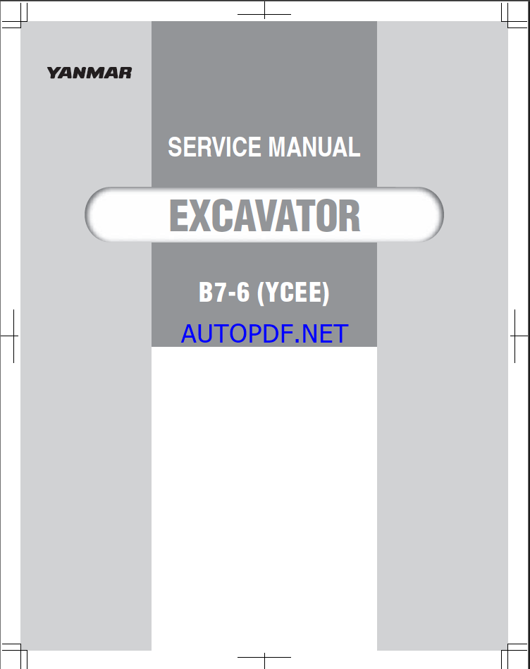 YANMAR B7-6 (YCEE) Crawler excavators SERVICE MANUAL