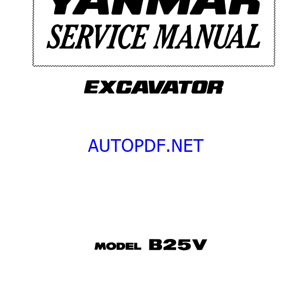 YANMAR B25 Crawler excavators SERVICE MANUAL