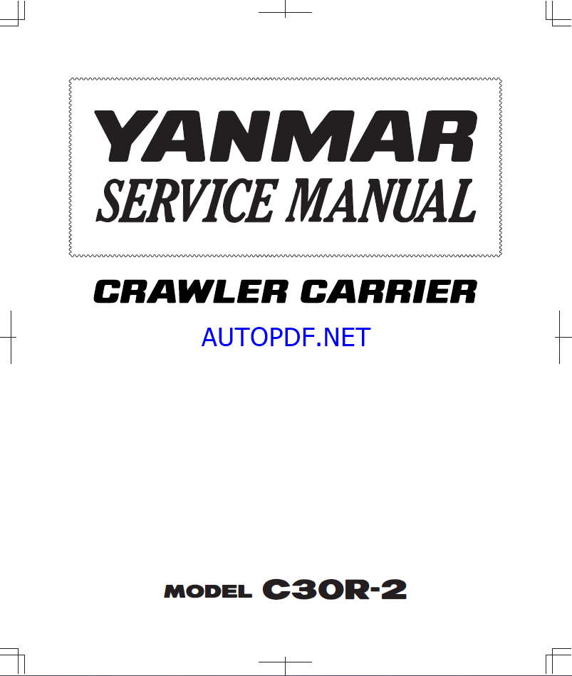YANMAR C30-2 Crawler excavators SERVICE MANUAL
