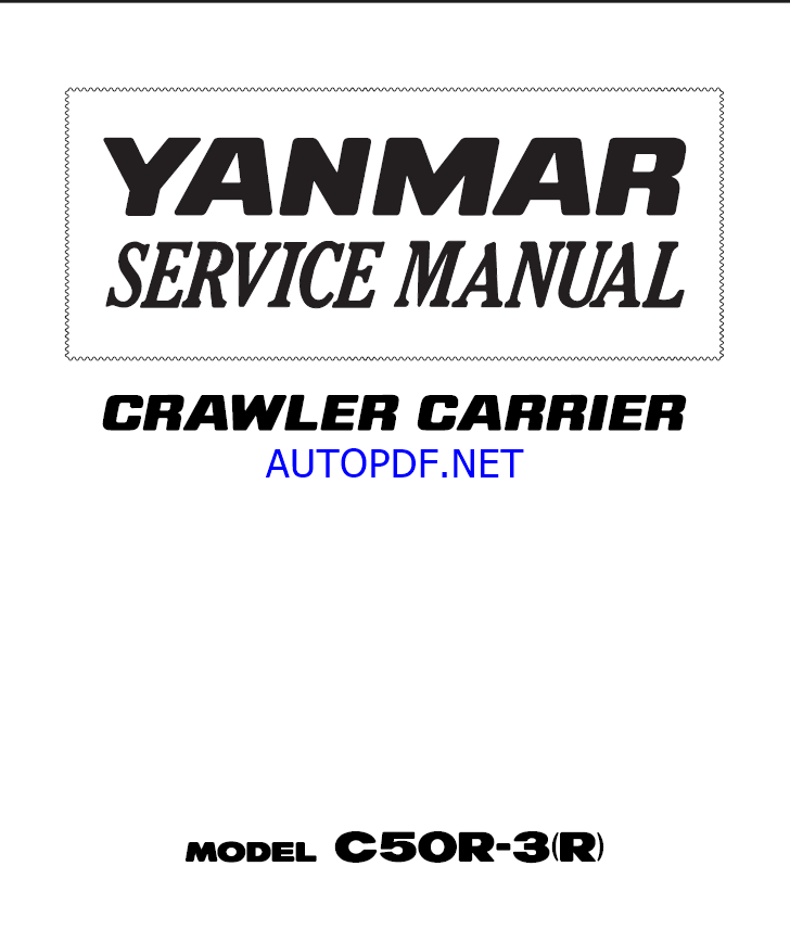 YANMAR C50R-3 Crawler excavators SERVICE MANUAL