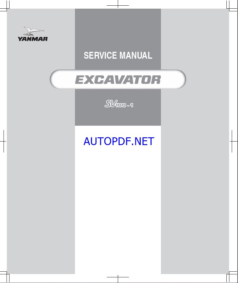 YANMAR SV100-1 Crawler excavators SERVICE MANUAL