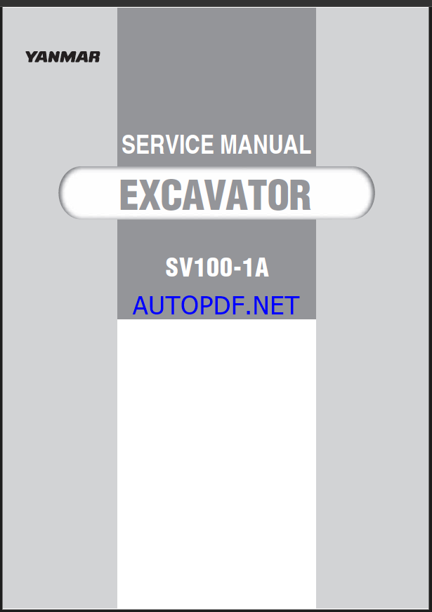 YANMAR SV100-1A Crawler excavators SERVICE MANUAL