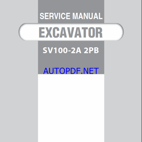 YANMAR SV100-2A-2PB Crawler excavators SERVICE MANUAL