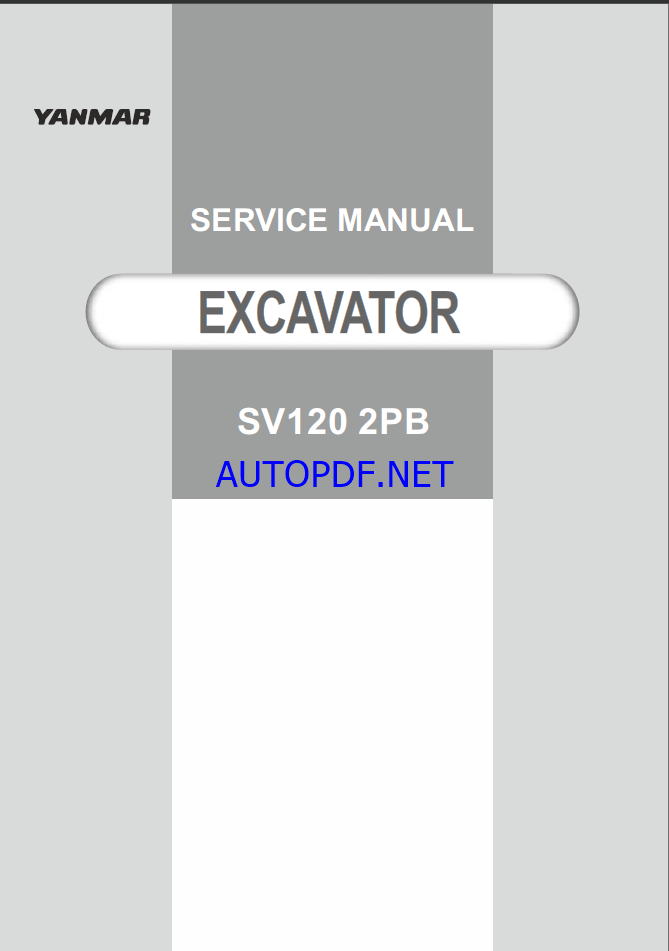 YANMAR SV120 2PB Crawler excavators SERVICE MANUAL