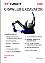 YANMAR TC08 Crawler excavators SERVICE MANUAL