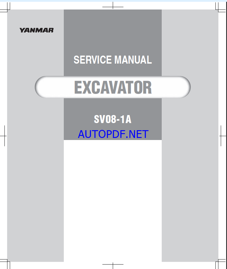 YANMAR SV08-1A, SV08-1AS Crawler excavators SERVICE MANUAL