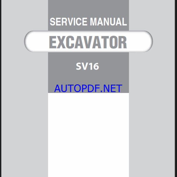 YANMAR SV16 Crawler excavators SERVICE MANUAL