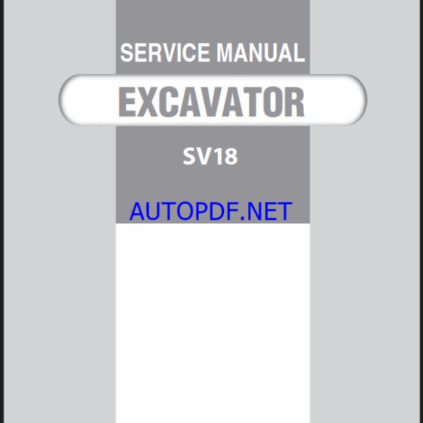 YANMAR SV18 Crawler excavators SERVICE MANUAL