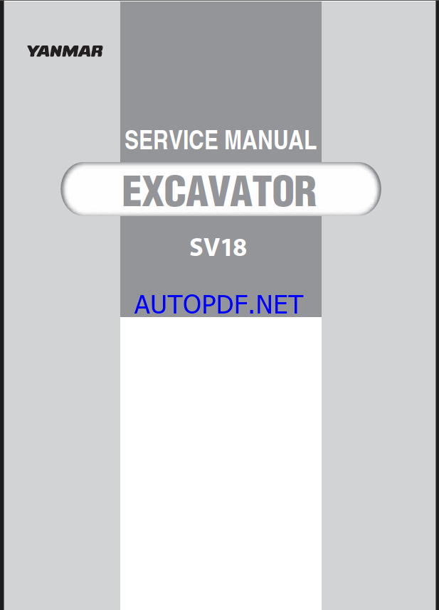 YANMAR SV18 Crawler excavators SERVICE MANUAL
