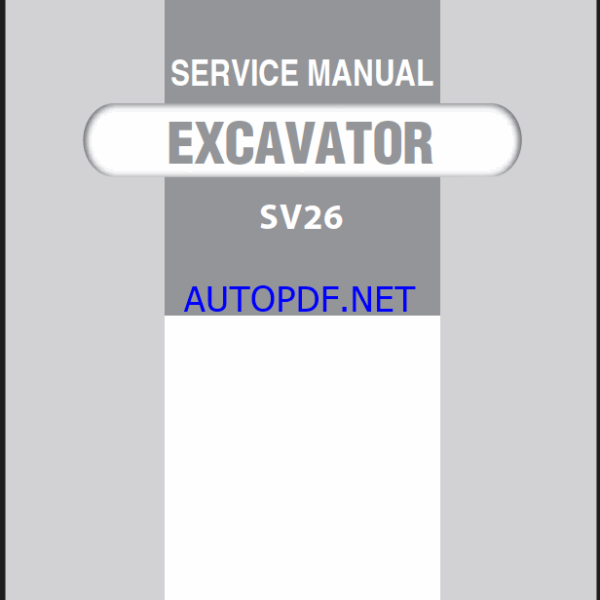 YANMAR SV26 Crawler excavators SERVICE MANUAL