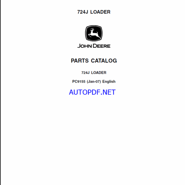 John Deere 724J LOADER Parts Catalog